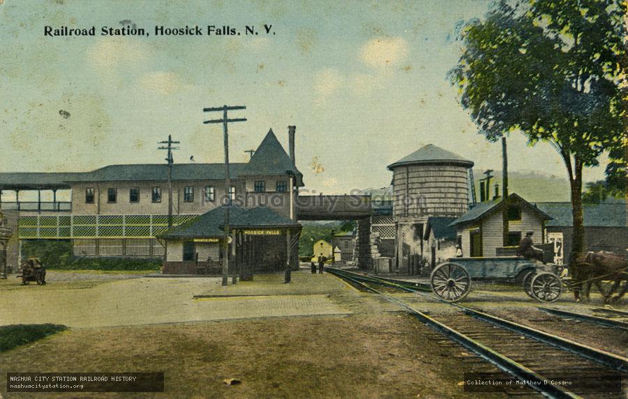 Postcard: Railroad Station, Hoosick Falls, New York